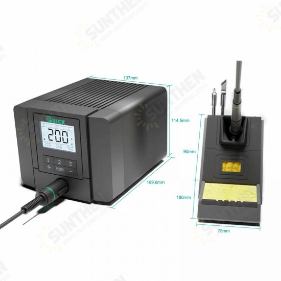 QUICK Q8 150W LCD Digital Display Soldering Station with TSS08C-I Soldering Tip for BGA SMD Phone Motherboard Repair Tool QUICK Q8 150W LCD Digital Display Soldering Station with TSS08C-I Soldering Tip for BGA SMD Phone Motherboard Repair Tool