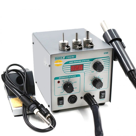 706W+ 2 In 1 SMD BGA Rework Station Hot Air Spear Desoldering Station for Phone Repair Welding Tool