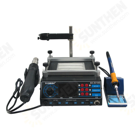 8310D 3 in 1 220V/110V Multi-function Soldering Station Digital Display Hot Air Gun+Electric Soldering Iron+Preheat Station