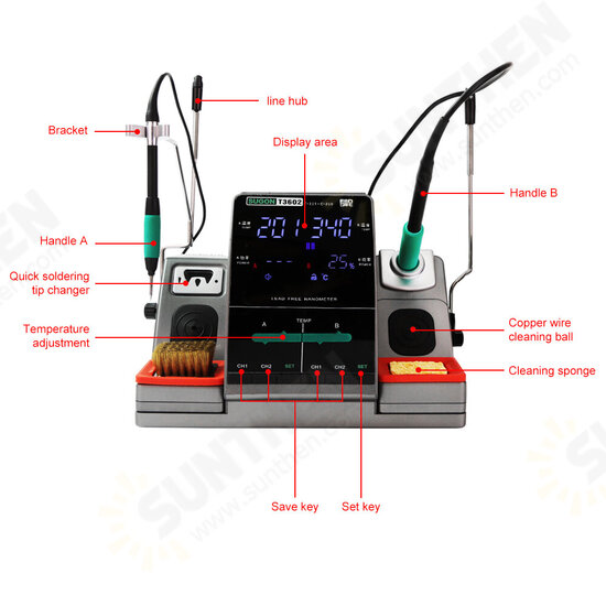 T3602 Two In One Welding Platform With Two JBC Soldering Head Solder Station