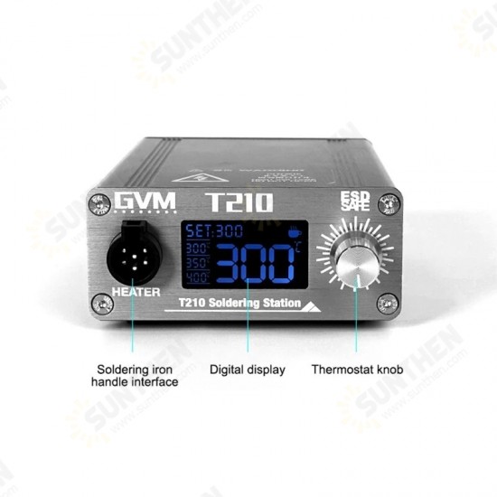 GVM T210 Digital Display Adjustable Temperature Soldering Station for JBC Handle Repair Welding Tool with C210 Tips