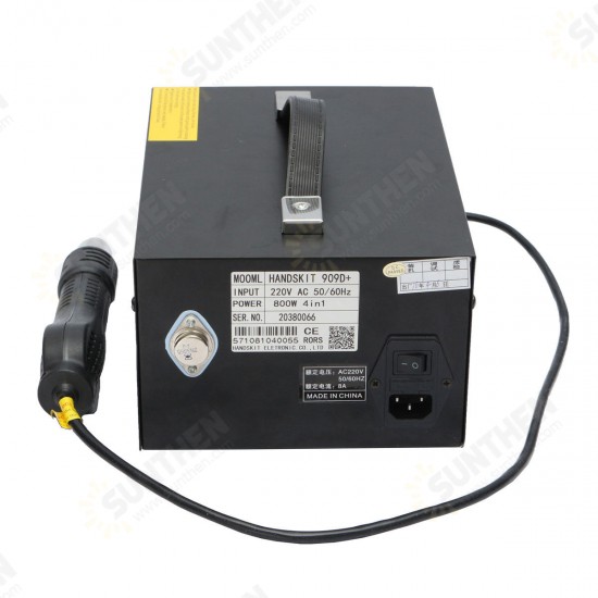 220V 909D+ Rework Soldering Station Hot Heat Air Nozzle DC USB Power Supply 220V AC EU Plug