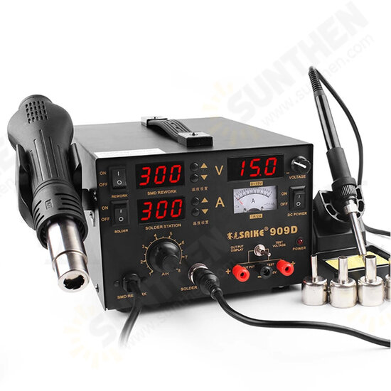 909D Hot Air Heater Desoldering Station Power Multi-Function 3 in 1 Constant Temperature Soldering Iron Soldering Station 909D Hot Air Heater Desoldering Station Power Multi-Function 3 in 1 Constant Temperature Soldering Iron Soldering Station