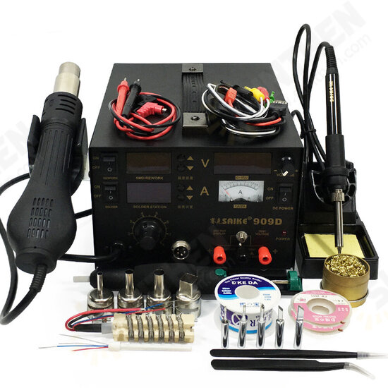 909D Hot Air Heater Desoldering Station Power Multi-Function 3 in 1 Constant Temperature Soldering Iron Soldering Station 909D Hot Air Heater Desoldering Station Power Multi-Function 3 in 1 Constant Temperature Soldering Iron Soldering Station