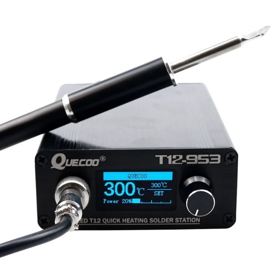 T12-953 STM32 1.3inch OLED T12 Digital Soldering Station Electronic Soldering Iron with M8 Metal Handle SolderTips