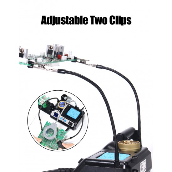 WEP 927-IV 2 Clips Soldering Iron with Optional Magnifier Lamp Digital Display Electric Soldering iron Kit Set Soldering Station
