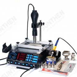 853AAA 220V 3 In 1 Preheating Station Infrared BGA Rework Soldering Station Hot Air Gun 60W Tin Soldering Iron
