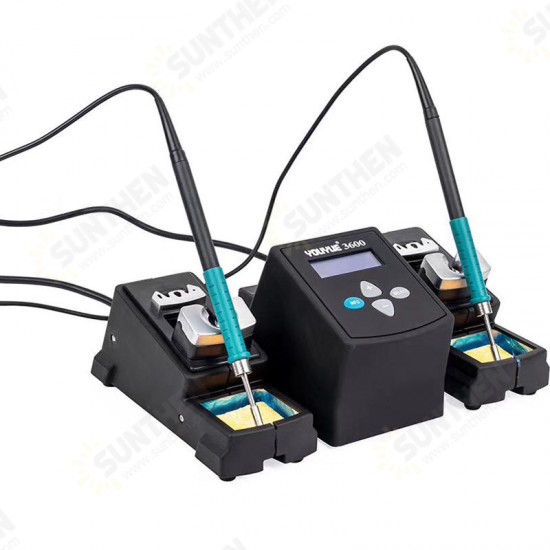 3600 Dual Soldering Station Irons with Double Channel Handle 3 Second Heating Up Adjustable Temperature for Mobile Phone Repair 3600 Dual Soldering Station Irons with Double Channel Handle 3 Second Heating Up Adjustable Temperature for Mobile Phone Repair
