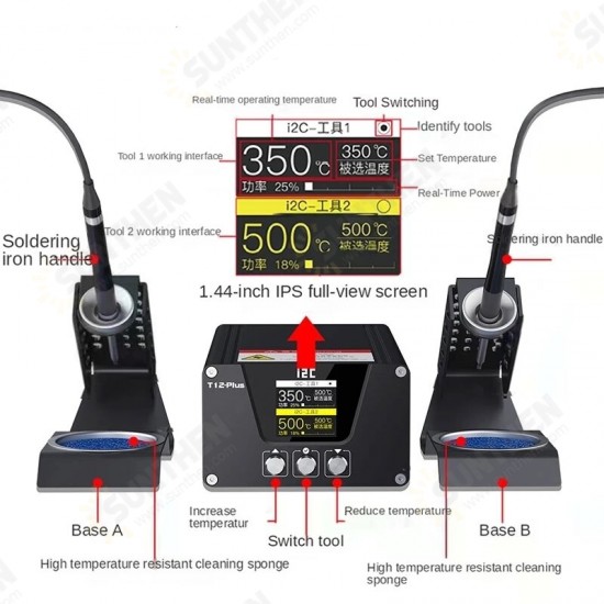 i2C 240W T12Plus Intelligent Double Soldering Station for Welding Stand Electric iron Maintenance PCB Short Circuit Repair Tool i2C 240W T12Plus Intelligent Double Soldering Station for Welding Stand Electric iron Maintenance PCB Short Circuit Repair Tool