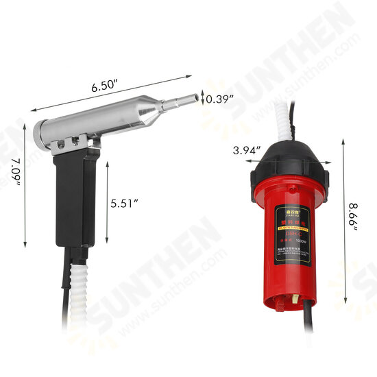 1000W Plastic Welding Hot Air Torch Machine Car Bumper Adjustable Temperature