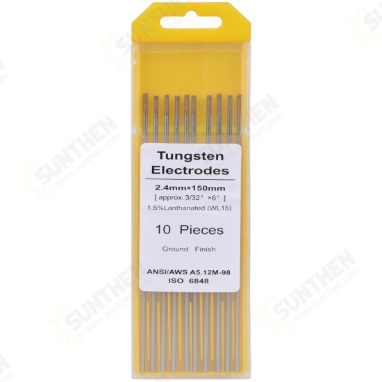 10PCS WL20 WL15 WR Professional Tungsten Electrodes TIG Welding Rods 1.0/1.6/2.4/3.2mm x 150mm