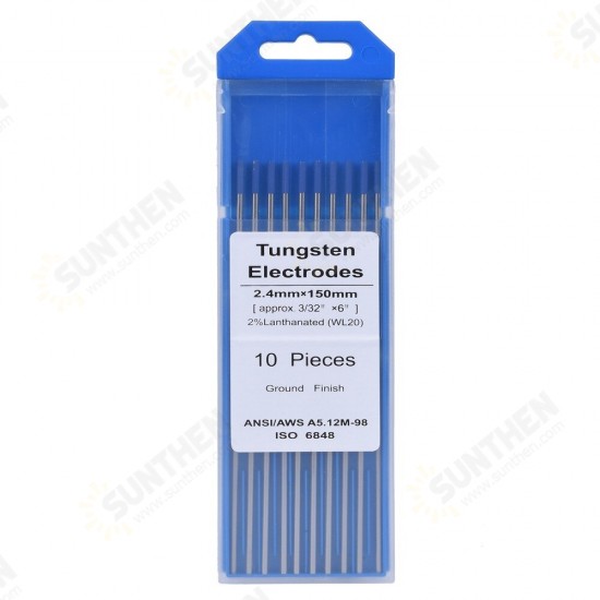 10PCS WL20 WL15 WR Professional Tungsten Electrodes TIG Welding Rods 1.0/1.6/2.4/3.2mm x 150mm