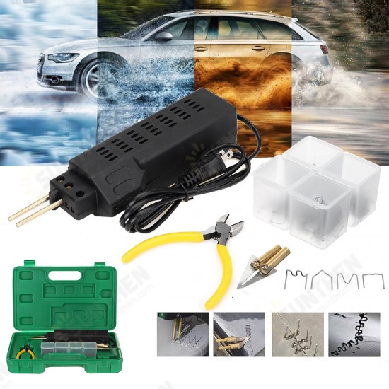 110V Hot Stapler Car Bumper Plastic Welding Torch Tool Machine with 200 Staples