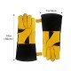 16 Inches Two Layer Cow Leather Lengthened Black Grey Welding / Barbecue High Temperature Resistant Labor Protection Gloves