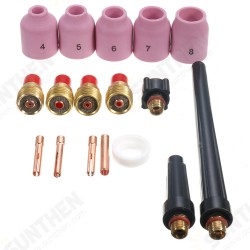 17 PCS TIG Welding Gas Lens Accessory Kit 0.04-1/8 for Torch 9/20/25 17 PCS TIG Welding Gas Lens Accessory Kit 0.04-1/8 for Torch 9/20/25