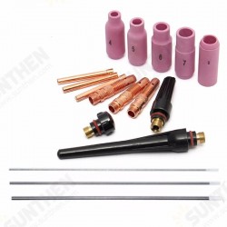 17Pcs TIG Welding Torch Cup Collet Body Nozzle Tungsten Kit WP-17 WP-18 WP-26 17Pcs TIG Welding Torch Cup Collet Body Nozzle Tungsten Kit WP-17 WP-18 WP-26