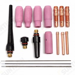 17Pcs TIG Welding Torch Cup Collet Body Nozzle Tungsten Kit WP-17 WP-18 WP-26 17Pcs TIG Welding Torch Cup Collet Body Nozzle Tungsten Kit WP-17 WP-18 WP-26