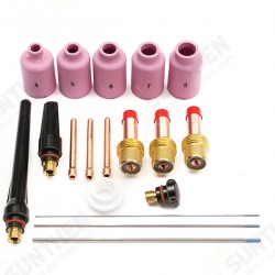 18Pcs TIG Welding Torch Gas Lens Kits For WP-17 WP-18 WP-26 Lanthanate Tungsten 18Pcs TIG Welding Torch Gas Lens Kits For WP-17 WP-18 WP-26 Lanthanate Tungsten
