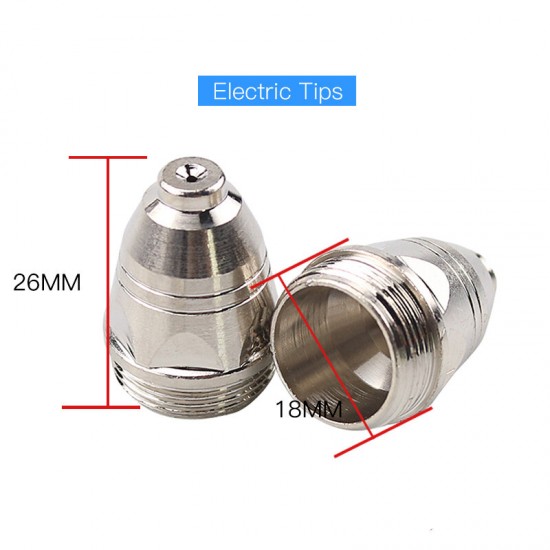 20Pcs P80 Consumables Tips Electrode for 80A 100A Air Plasma Cutter CUT80 CUT100 and WSM Welding Machine