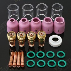 26Pcs TIG Welding Torch Stubby Gas Lens #10 Pyrex Cup Kit for Tig WP-17/18/26 Torch 26Pcs TIG Welding Torch Stubby Gas Lens #10 Pyrex Cup Kit for Tig WP-17/18/26 Torch