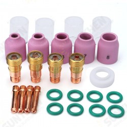 26Pcs TIG Welding Torch Stubby Gas Lens #10 Pyrex Cup Kit for Tig WP-17/18/26 Torch 26Pcs TIG Welding Torch Stubby Gas Lens #10 Pyrex Cup Kit for Tig WP-17/18/26 Torch