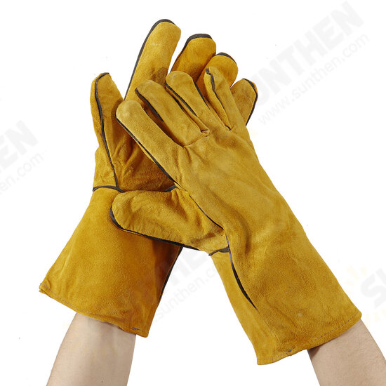 2PCS 14inch Heavy Duty Gardening Welder Gloves Men Women Thorn Proof Non-Slippery Leather Work