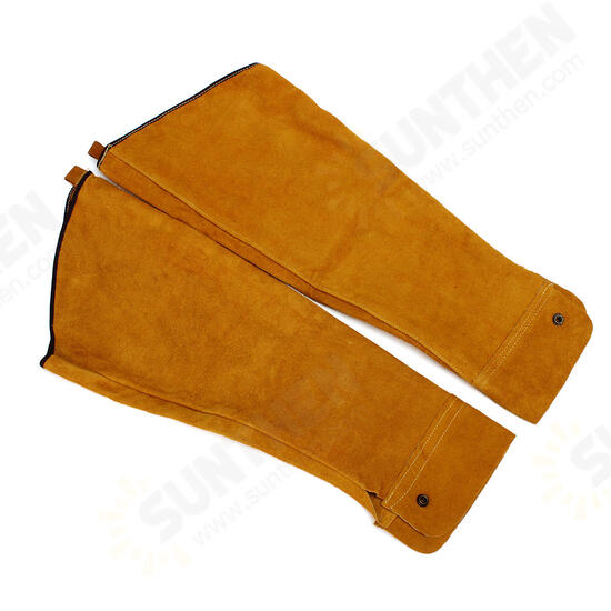 2pcs 23.6inch Cowhide Split Leather Welding Sleeves Protective Heat Arm Sleeve Tool