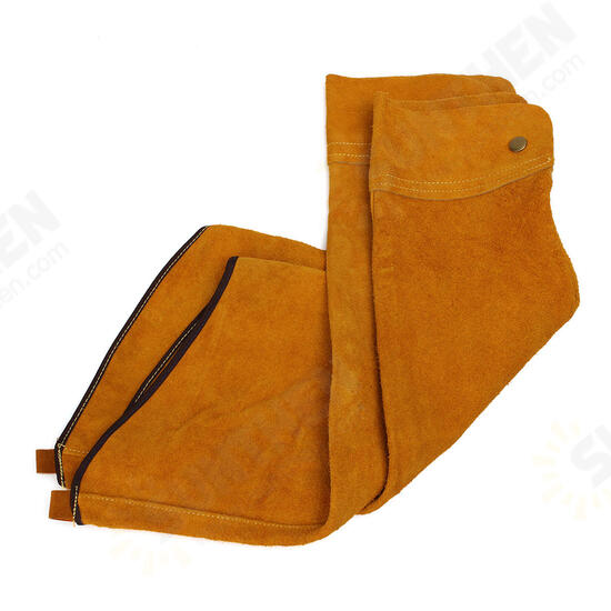 2pcs 23.6inch Cowhide Split Leather Welding Sleeves Protective Heat Arm Sleeve Tool