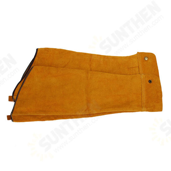 2pcs 23.6inch Cowhide Split Leather Welding Sleeves Protective Heat Arm Sleeve Tool