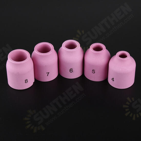 38Pcs TIG Welding Stubby Torch Ring Slot Joint Clamp Glass Cup for WP-17/18/26