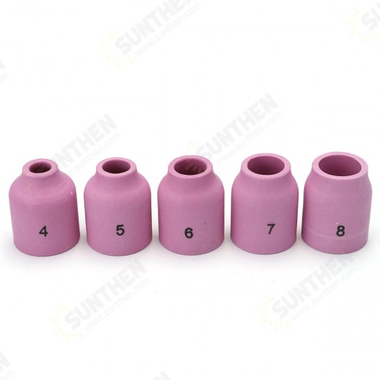 40PCS TIG Welding Stubby Gas Lens #10 Pyrex Cup Kit for Tig WP-17/18/26 Torch