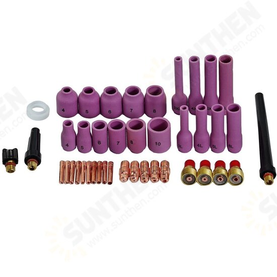 42/46Pcs TIG Gas Lens Collet Body Assorted Size Kit Fit SR WP 9 20 25 TIG Welding Torch Accessories