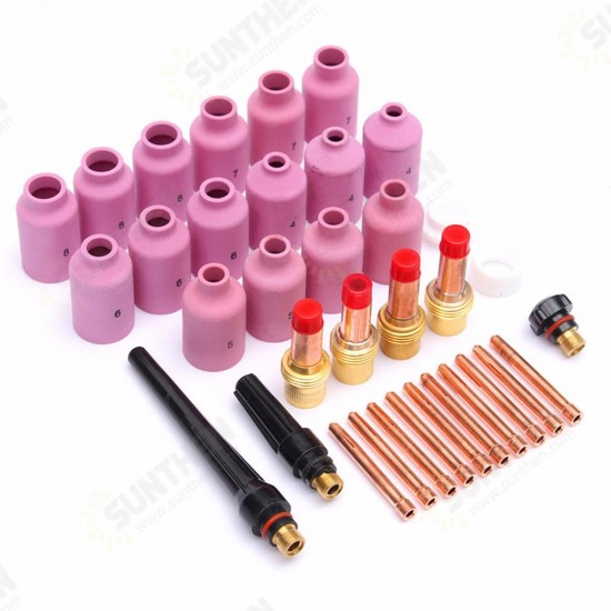 46 pcs TIG Welding Torch Gas Lens Tools Kit WP-17 WP-18 WP-26 WL20 Lanthanate Tungsten