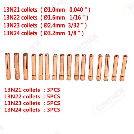 53Pcs TIG Welding Torch Parts Replacement Collet Alumina Cup Fit For WP-9/20/25