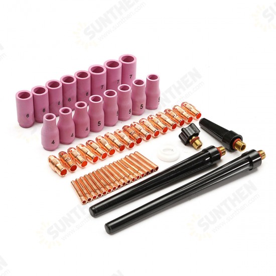 53Pcs TIG Welding Torch Parts Replacement Collet Alumina Cup Fit For WP-9/20/25