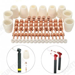 75pcs Plasma Cutter Accessories For LG-40 PT-31 Plasma Cutting Torch CUT40 CUT50 75pcs Plasma Cutter Accessories For LG-40 PT-31 Plasma Cutting Torch CUT40 CUT50