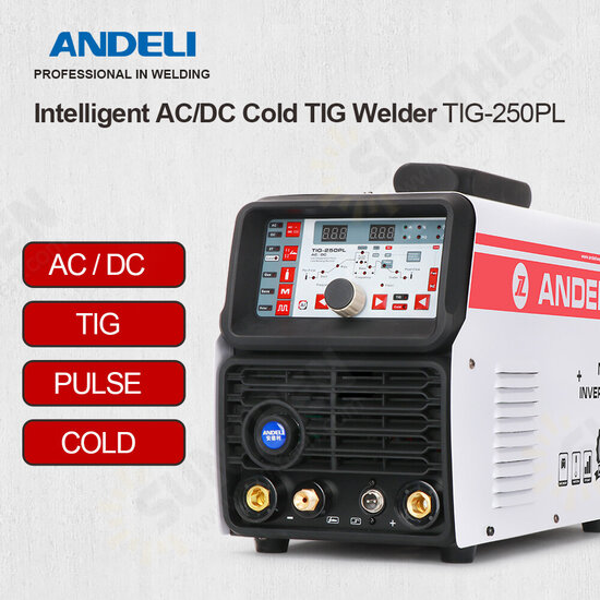 TIG-250PL 220V AC DC TIG Welder TIG Welding Machine AC DC TIG /Pulse/Cold Aluminum Welding Aluminum Welder Spot Welding