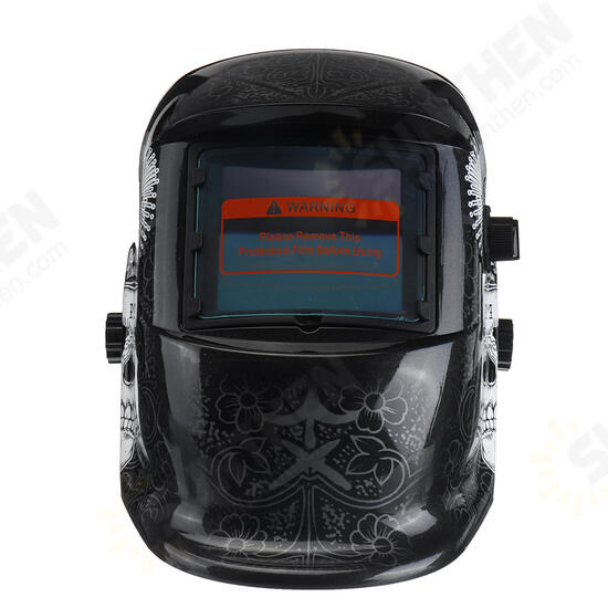 Adjustable Darkening Welding Welder Helmet Grinding Solar Powered Face Skull Mask