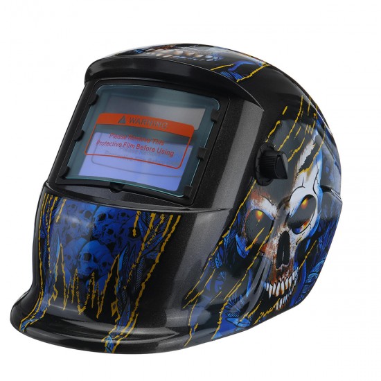 Adjustable Darkening Welding Welder Helmet Grinding Solar Powered Face Skull Mask