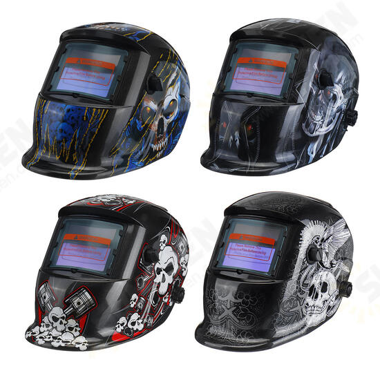 Adjustable Darkening Welding Welder Helmet Grinding Solar Powered Face Skull Mask