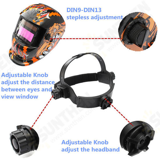 BEAR Solar Power Auto Darkening Arc Tig Mig Grinding Welding Helmet