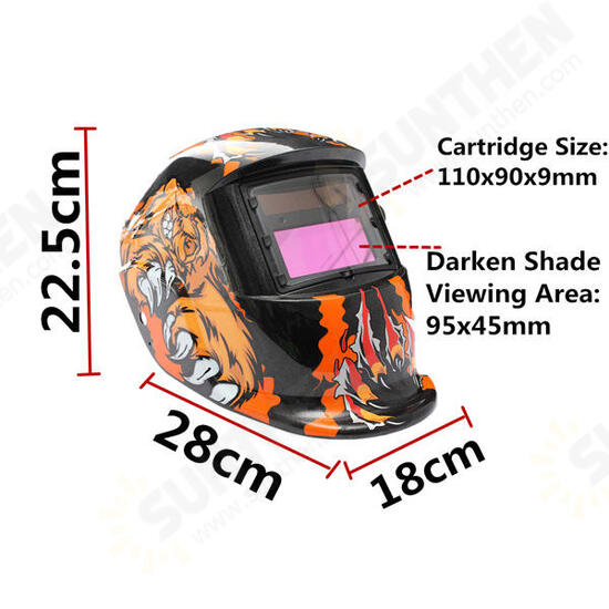 BEAR Solar Power Auto Darkening Arc Tig Mig Grinding Welding Helmet