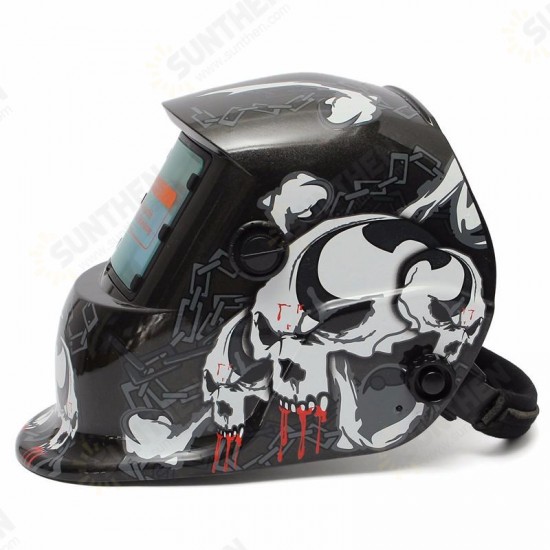 Black Skull Auto Darkening Solar Welding Grinding Welder Helmet Mask