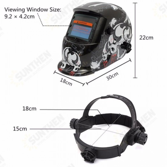 Black Skull Auto Darkening Solar Welding Grinding Welder Helmet Mask