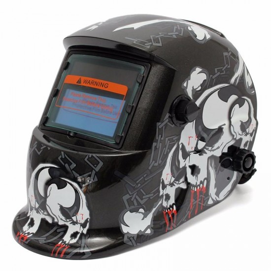 Black Skull Auto Darkening Solar Welding Grinding Welder Helmet Mask