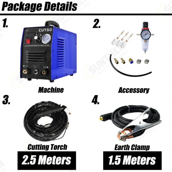 CT50 220V 50A Plasma Cutter Plasma Cutting Machine with PT31 Cutting Torch Welding Accessories