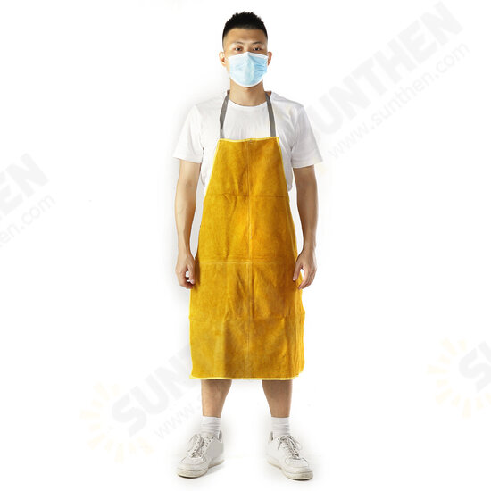 Gardening Welding Apron Protection Men Women Thorn Proof Leather Work Yellow