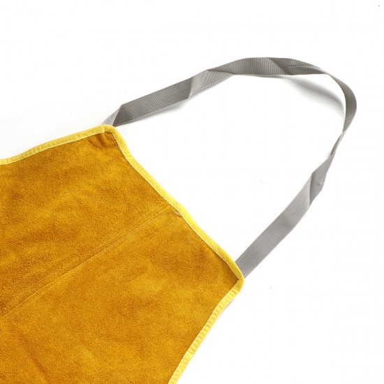 Gardening Welding Apron Protection Men Women Thorn Proof Leather Work Yellow