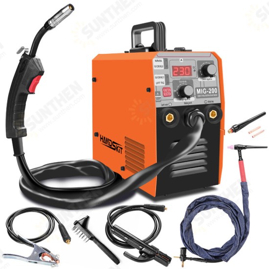 MIG-200 Electric Welding Machine 220V EU MIG Welding Machine MIG MMA LIFT TIG 3 in 1 Gasless Welding Flux Welding