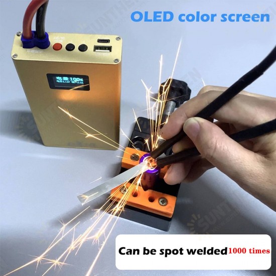 Mini Spot Welding Machine for 18650 Battery Spot Welder 20 Gears Adjustable Spot Welding Machine with Charge-pal OLED Display